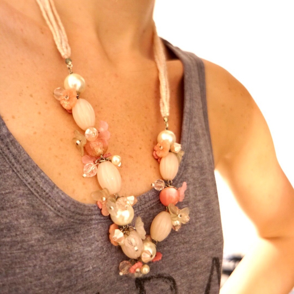 Pink beaded necklace